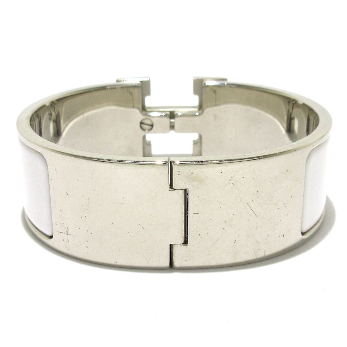 HERMES エルメス クリッククラックH M バングル シルバー金具