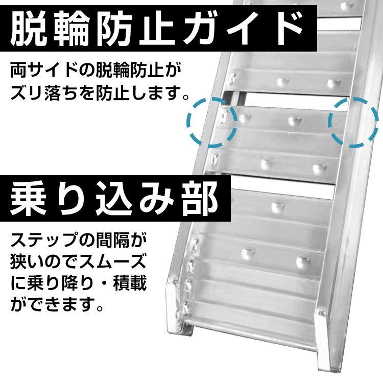 アルミ ラダー スロープ レール バイク 車 幅広 折りたたみ 滑り止め 梯子 はしご 二つ折り 軽量 ブリッジ ツメ式フック 積み込み 歩み板  バギー 農機具 ny514 - メルカリ