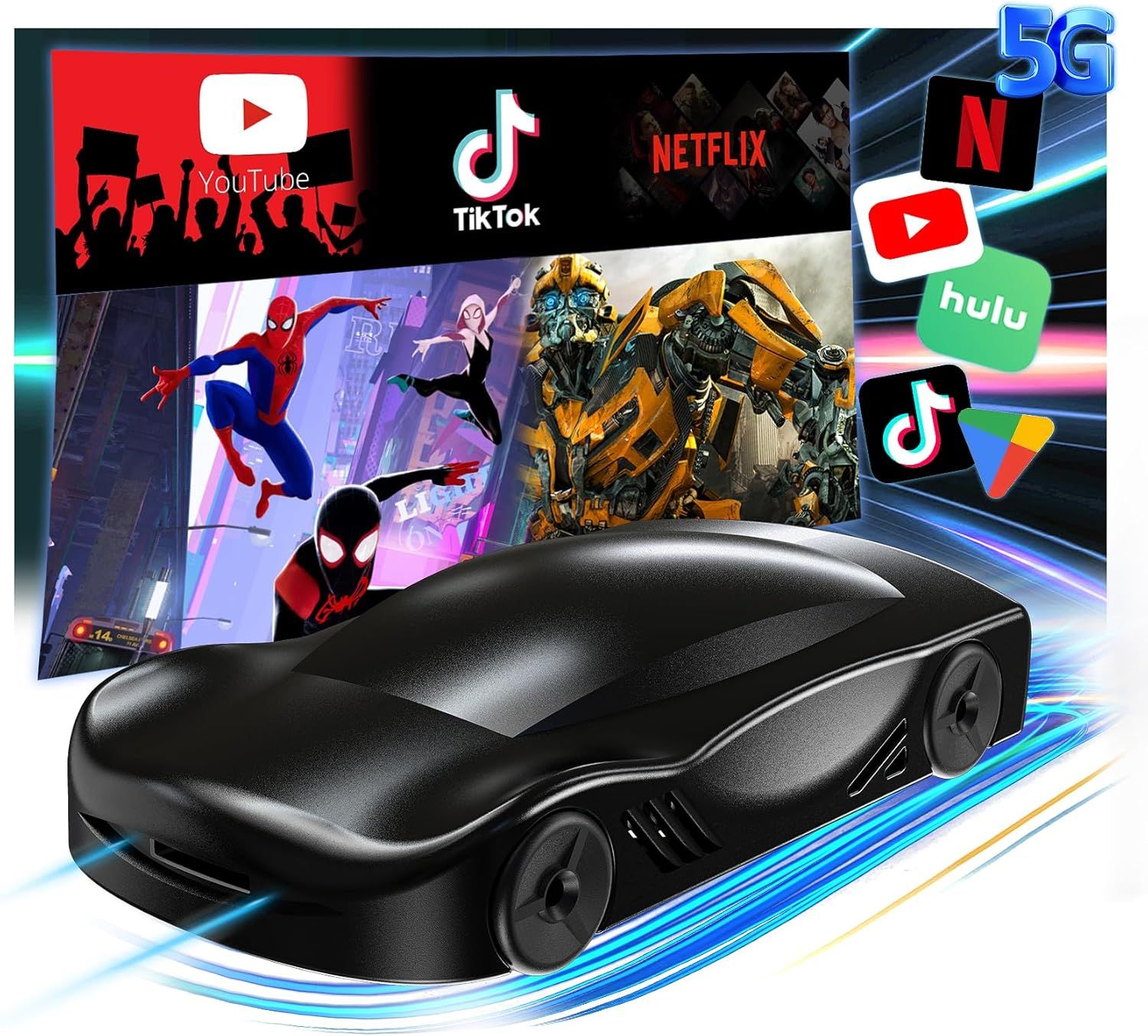 C6 CarPlay AI Box アダプター android 11.0 carplay ワイヤレス TikTok/Youtube/Netflix/huluなど動画視聴可能 ワイヤレスCarPlayとワイヤレスAndroid