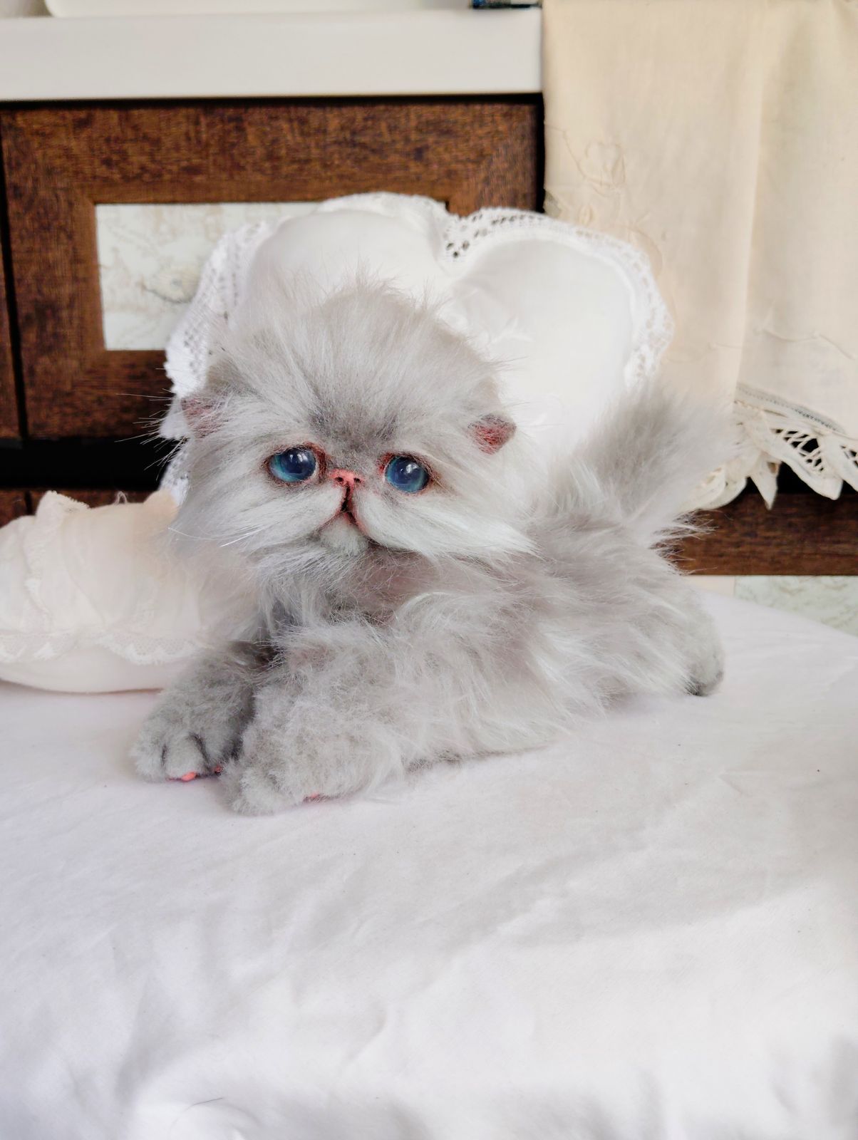 エキゾチックロングヘア子猫ちゃん アートドール