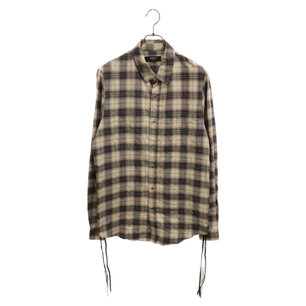 AMIRI (アミリ) CUT OFF FLANNEL CHECK SHIRT カットオフ ヘム 