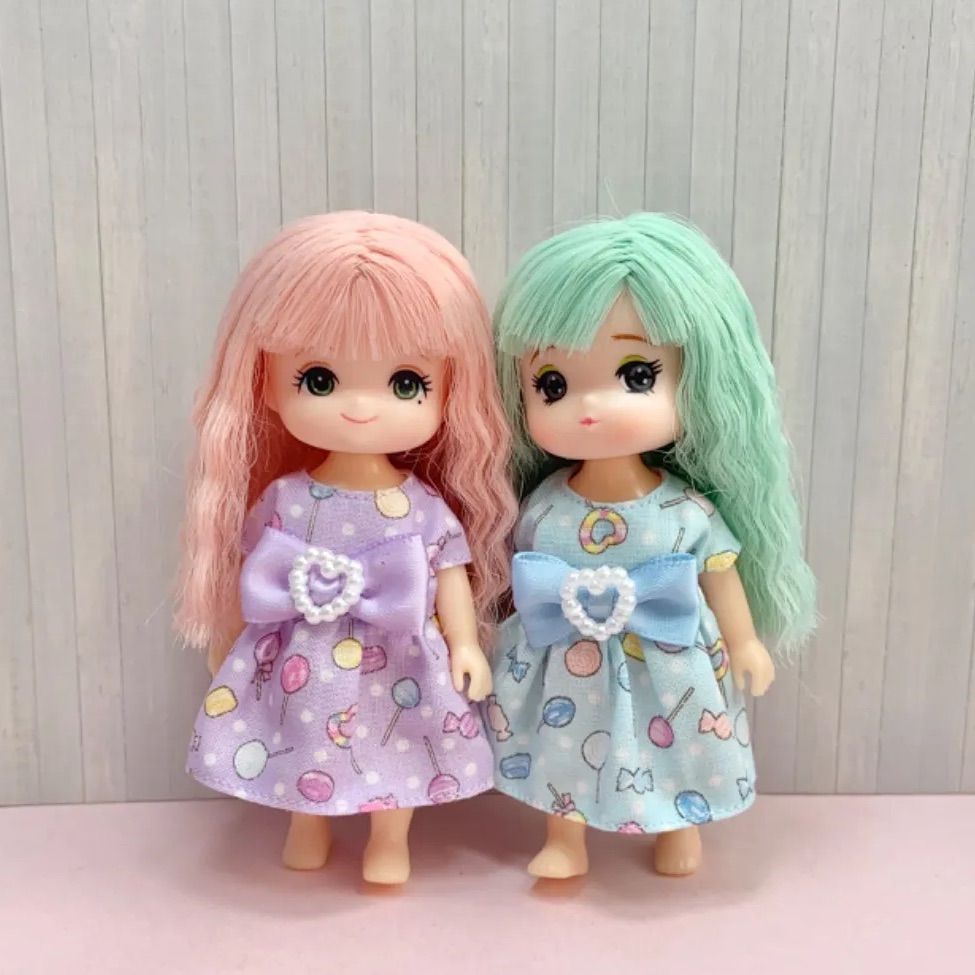 リカちゃん ミキちゃんマキちゃん 服 2着セット キャンディー柄 