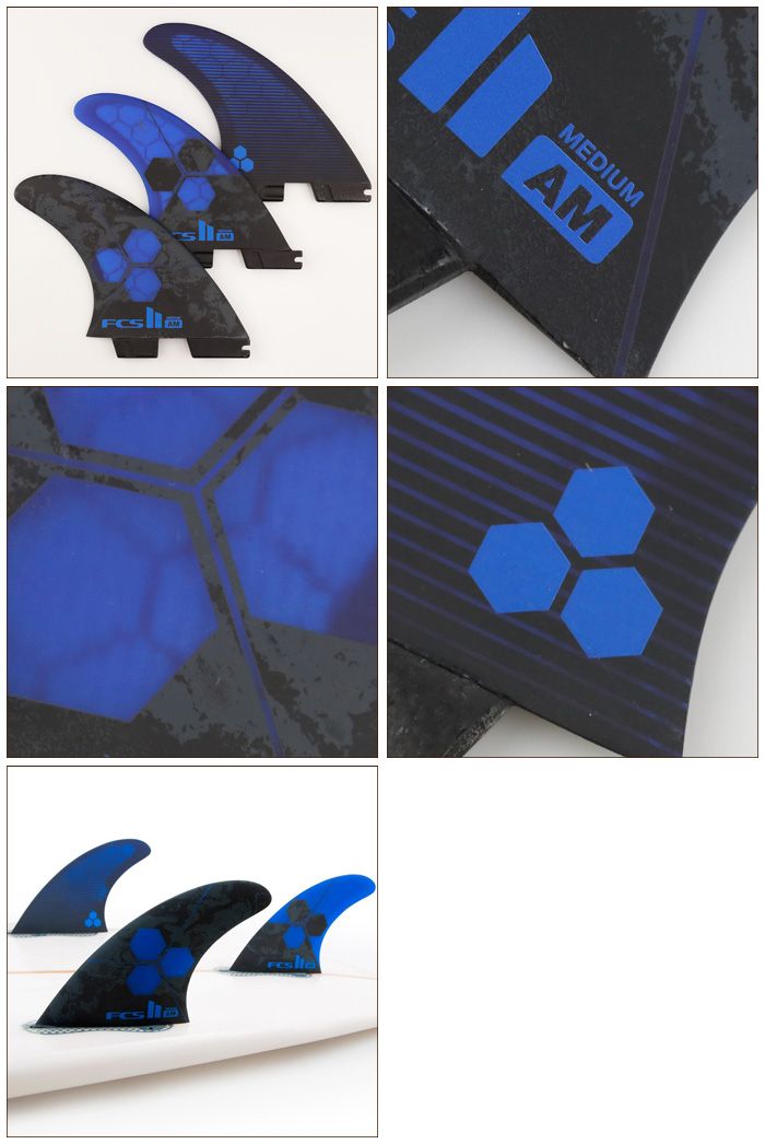 FCS 2 FIN フィン トライフィン アルメリック AM AL MERRICK - PC ブルー パフォーマンスコア 1 Mサイズ エフシーエス2フィン ショート用 ショートボード用 サーフィン