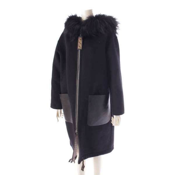 FENDI リバーシブル 毛皮 リアルファー コート LL ズッカ フォックス 