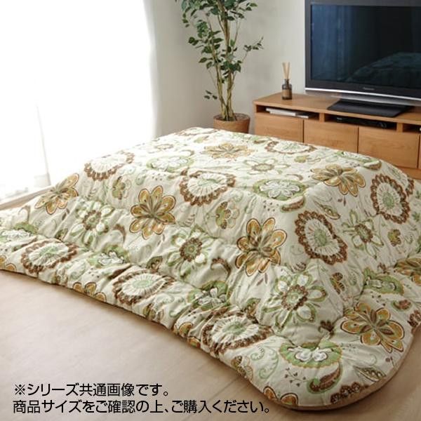 【新品・5営業日で発送】イケヒコ・コーポレーション こたつ布団 長方形 国産 花柄 掛け単品 ブラウン 約205×245cm