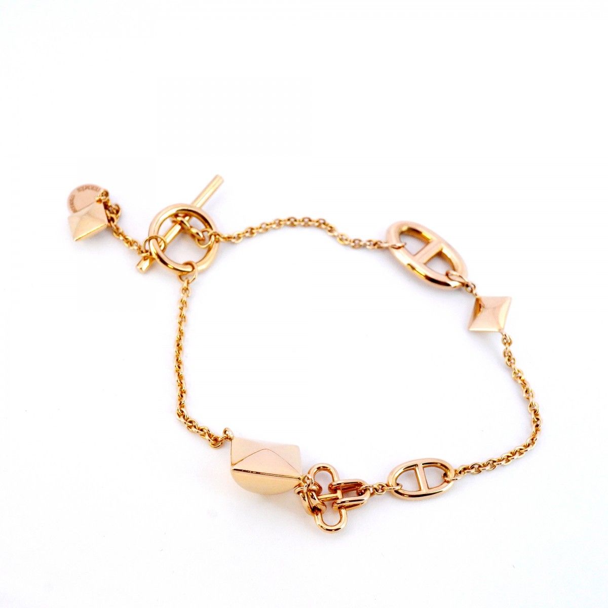 5jib0284 エルメス ブレスレット シェーヌダンクル メドール K18PG ピンクゴールド レディース