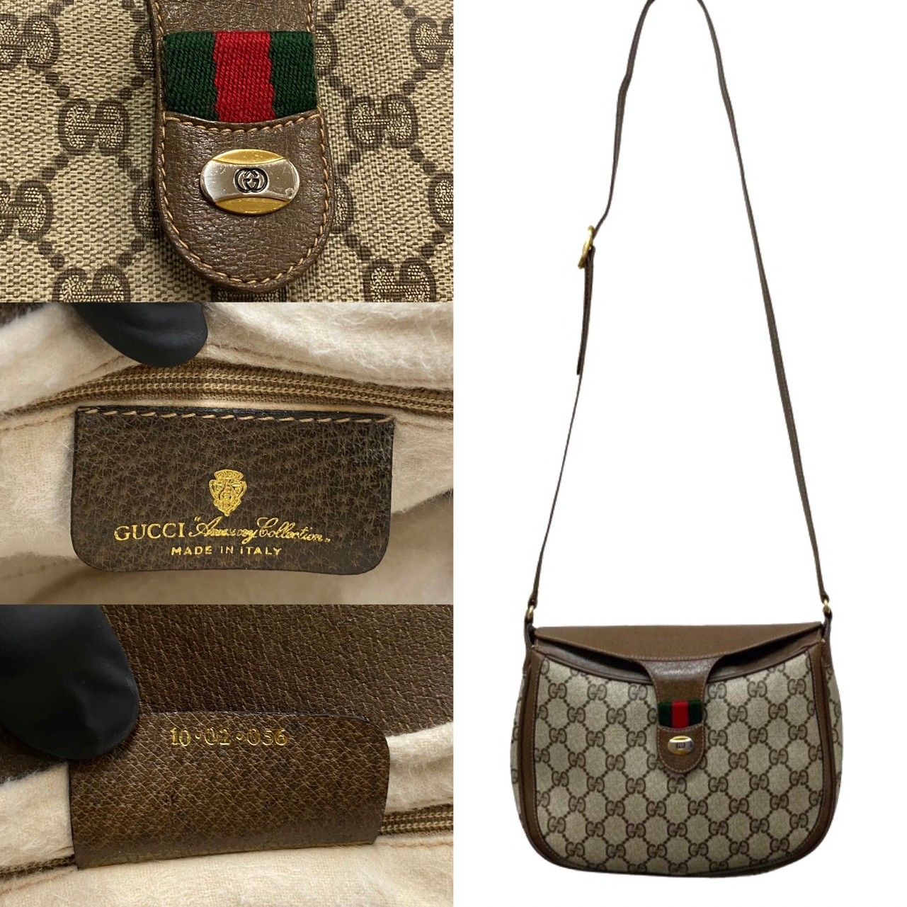 極 美品 GUCCI オールドグッチ グッチ ヴィンテージ シェリーライン GG 