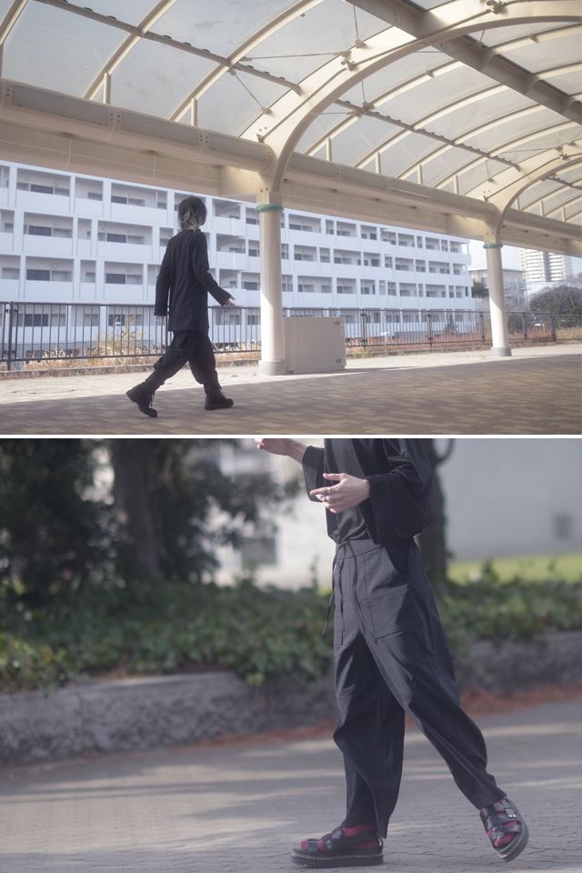 ベイカー風コットン×リネンワイドパンツ