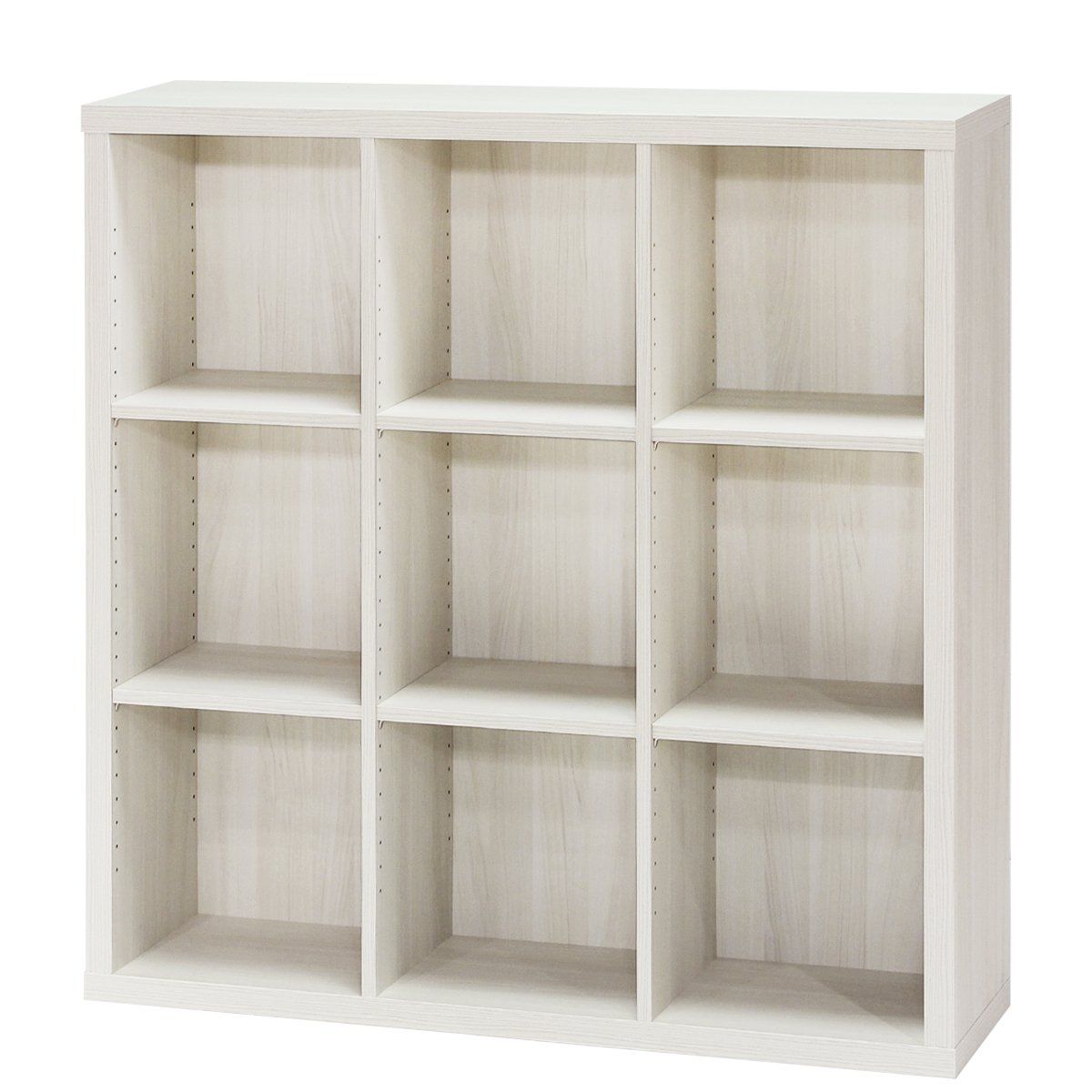 アイボリー 本棚 木目 シェルフ 幅110 棚板耐荷重15kgのラック 高さ113.4 A4ファイルBOXがぴったり入る奥行 奥行28.3cm 無垢材をイメージさせる厚さ3.6cmの天板 SEP-1111IV 白井産業 セパルテック