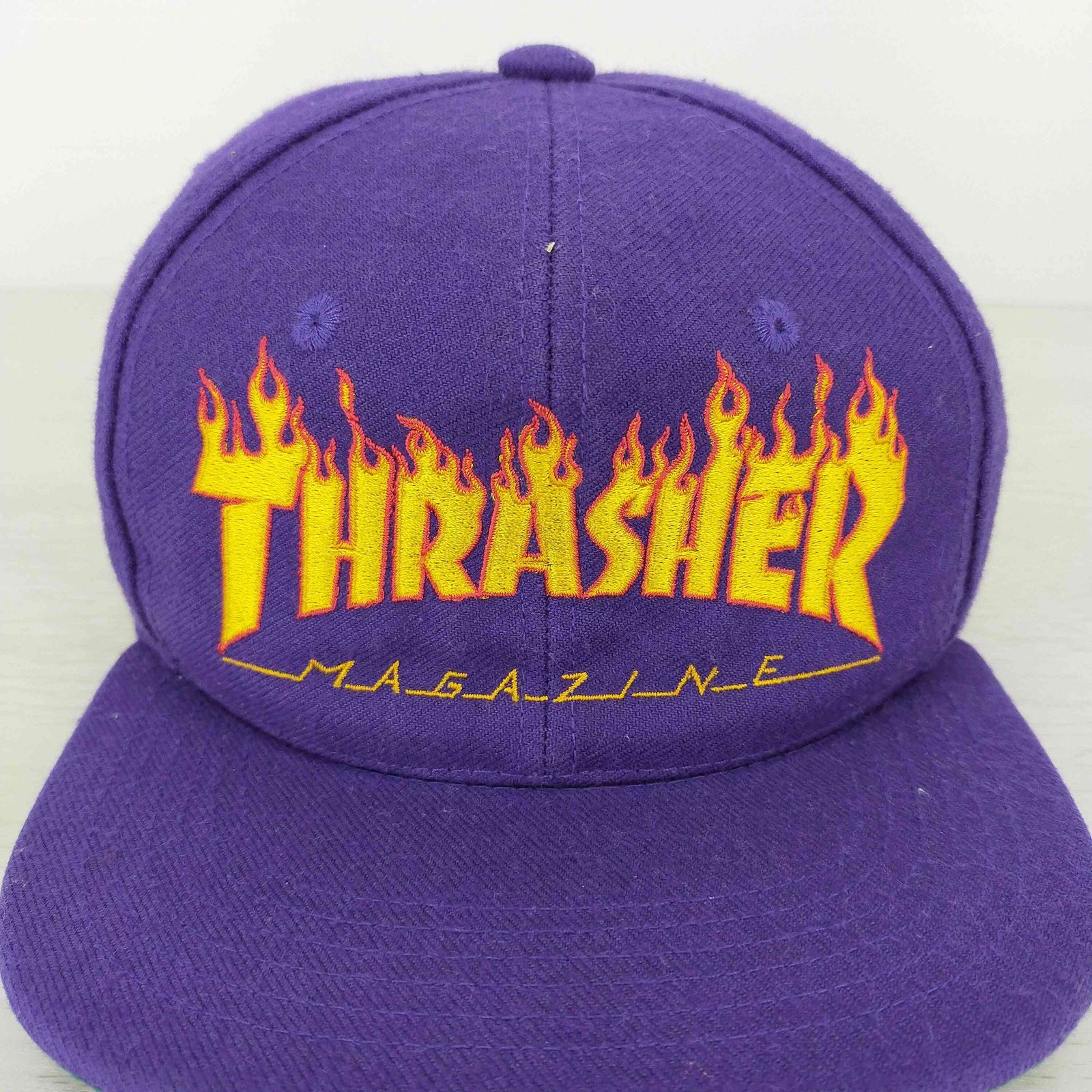 スラッシャー THRASHER 80-90S USA製 Flame Logo 6 Panel Cap 紫 