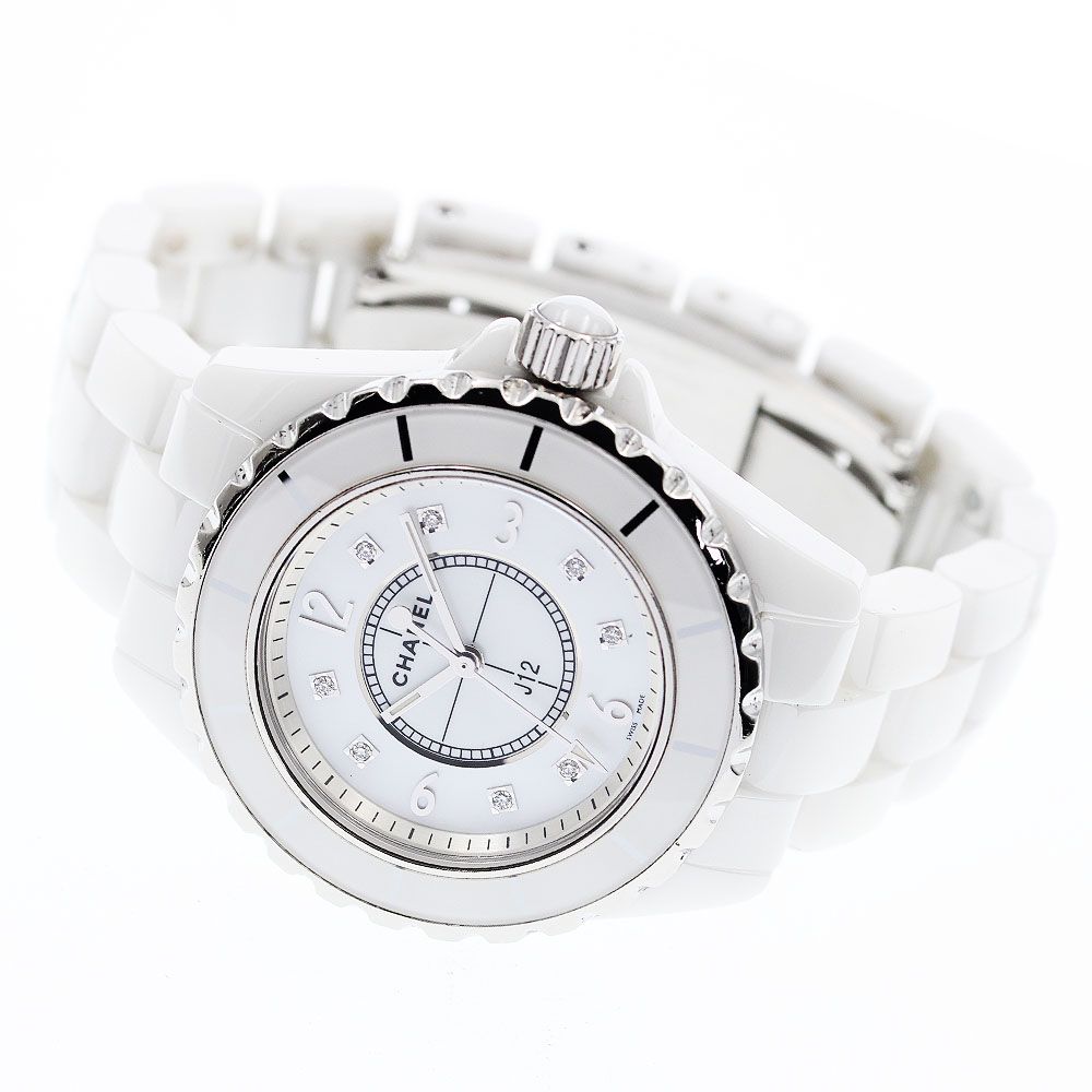 シャネル CHANEL H2422 J12 33mm 白セラミック 8Pダイヤ クォーツ  