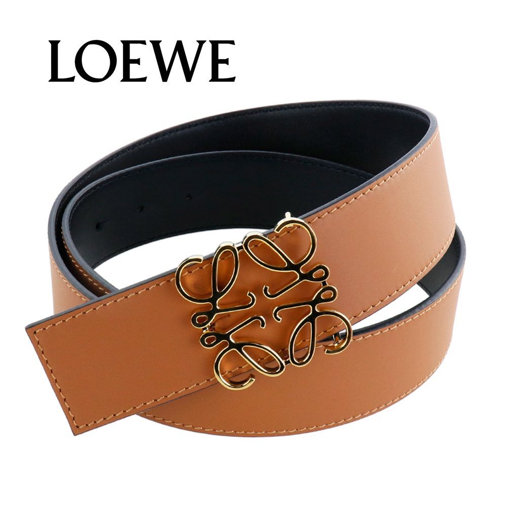新品　LOEWE ロエベ　アナグラムリバーシブルベルト オレンジ　黒　ゴールド 新品LOEWE ロエベアナグラムリバーシブルベルト オレンジ黒ゴールド