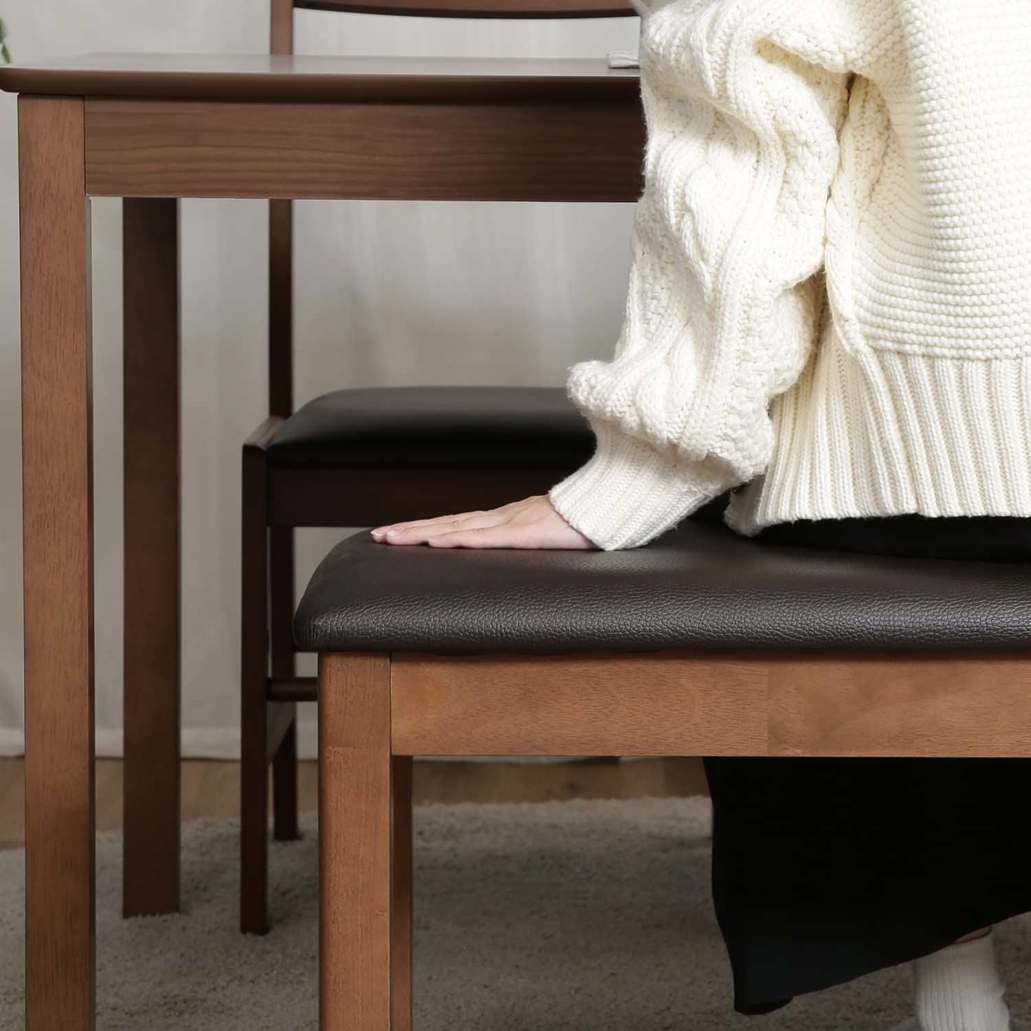 新着商品 モルト 組立商品 98819 床に傷がつきにくい 合皮 天然木 ブラウン 幅95×奥行35×高さ43cm 2人掛け ダイニングベンチ 不二貿易 MARWIL-DEMENAGEMENTS_CH