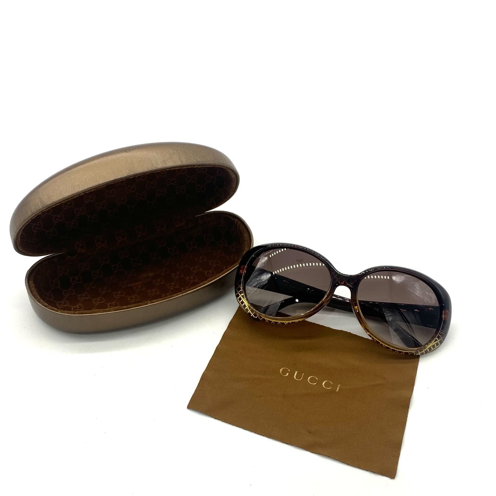 GUCCI ダークブラウン サングラス ケース付きGG2969/S HXI グッチ GUCCI GUCCI サングラス GG1409SK ウェリントン型 （002