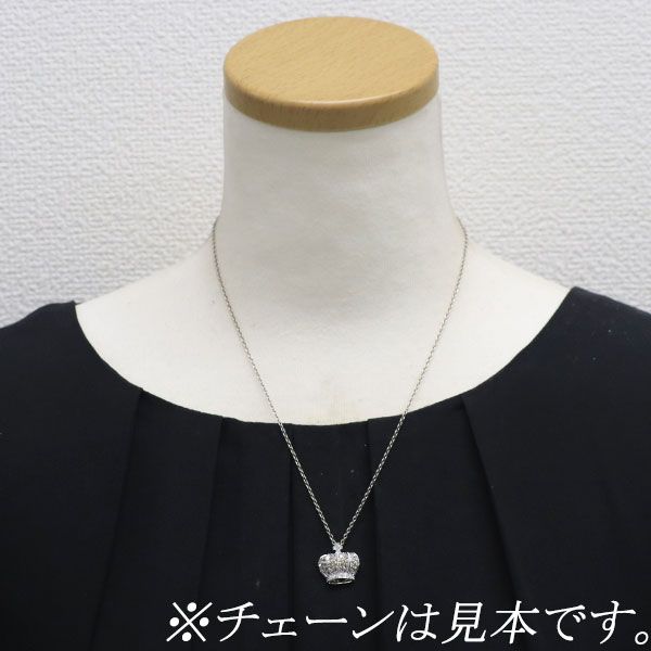 笠原真寿美 K18WG ダイヤモンド ペンダントトップ 王冠モチーフ