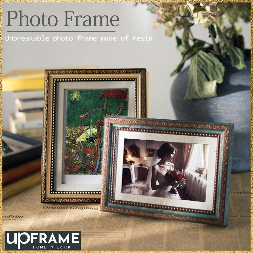 2L版_Gold アンティーク風 写真立て おしゃれ フォトフレーム 額縁 御