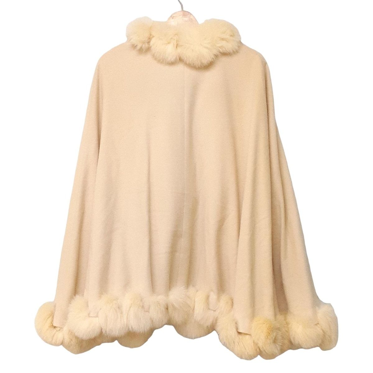 BALMAIN バルマン ポンチョ サイズF レディース - ベージュ フォックス 冬