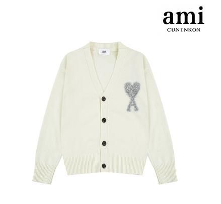 Ami paris アミパリス ニットセーター カーディガン 男女兼用 ベージュ - メルカリ