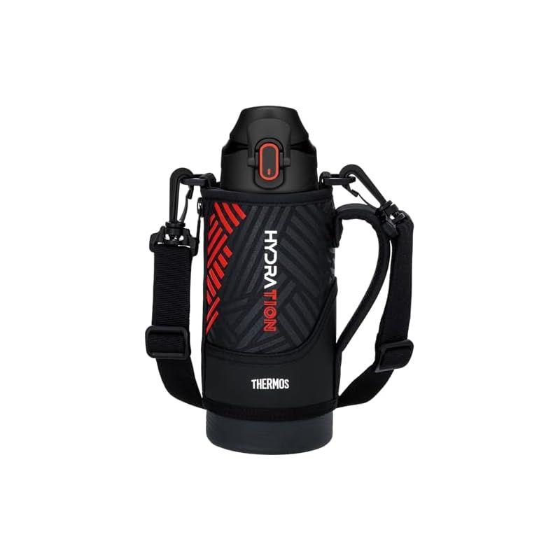 【新着商品】サーモス 水筒 真空断熱スポーツボトル 800ml ブラックオレンジ 保冷専用 子供用 ポーチ付き 肩に優しいストラップ FJS-800F BKOR