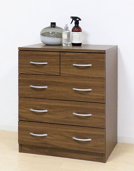 衣類収納チェスト幅60cm ウォルナット系 収納 新生活 タンス（1173）