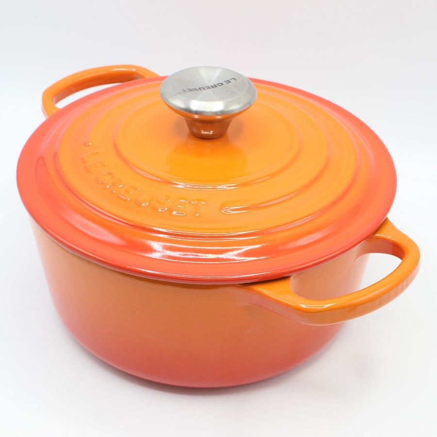 美品　LE CREUSET ルクルーゼ　両手鍋 オレンジ18cm Amazon.co.jp: 【Le Creuset】 シグニチャー ココット・ロンド