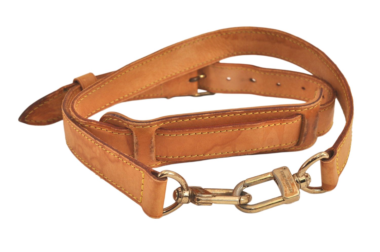 卍 LOUIS VUITTON ルイヴィトン レザー ショルダーストラップ ベージュ 35.4-42.1 LV 6745M