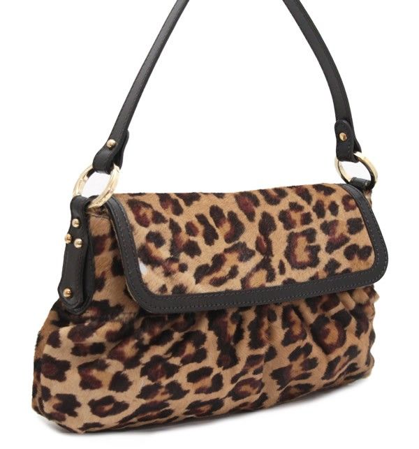 フェンディ FENDI ハラコ ワンショルダーバッグ レオパード レザー