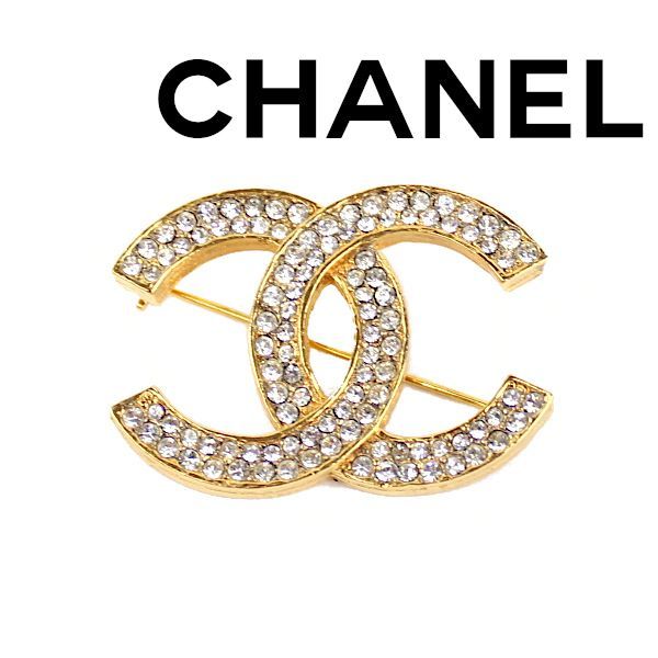 シャネル CHANEL ゴールド クリスタル ココマーク CC ブローチ