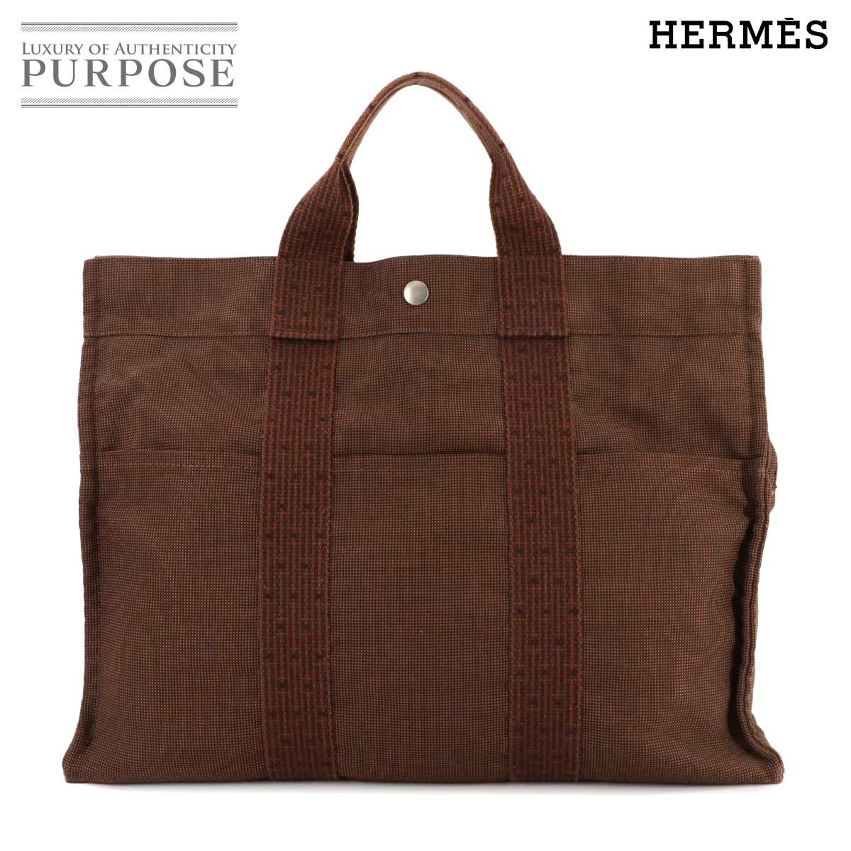 エルメス HERMES エールライン MM トート バッグ キャンバス