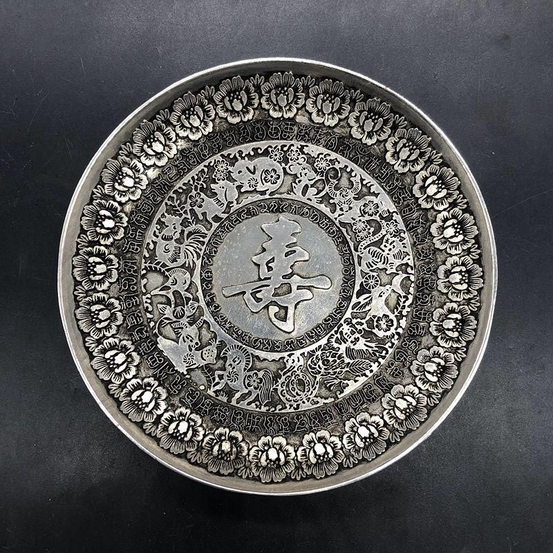 銅 細工 花開富貴碗 玄関 書架 装飾品 工芸品 置物 銅 細工 花