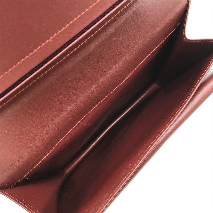 カルティエ 長財布 セカンドバッグ がま口 マストライン ボルドー レザー 美品 Cartier カルティエ マストライン レザー クラッチ