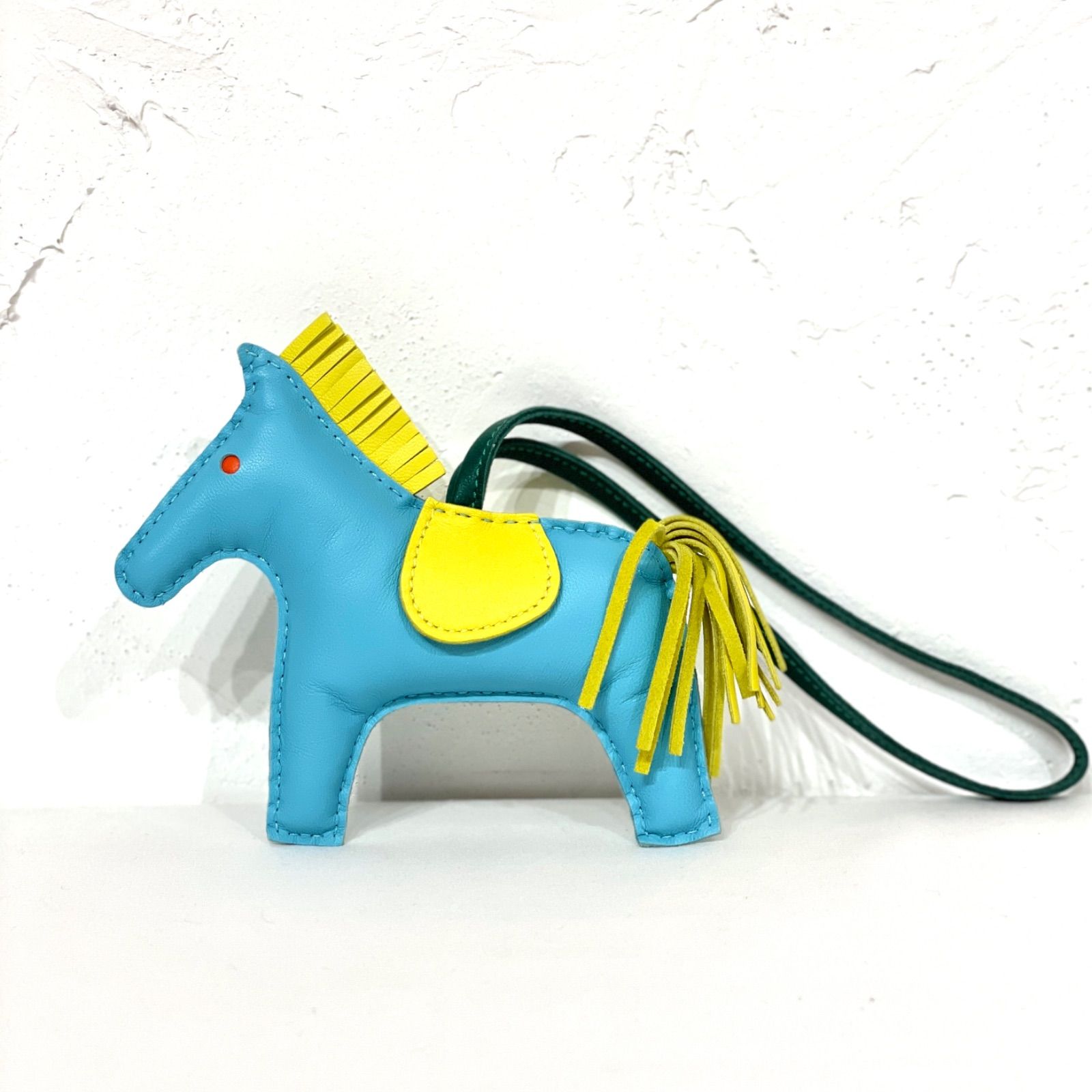 HERMES 人気　ロデオチャーム　MM セレスト×ライム×マレ エルメス ロデオMM セレスト×ライム×マラカイト HERMES バッグチャーム