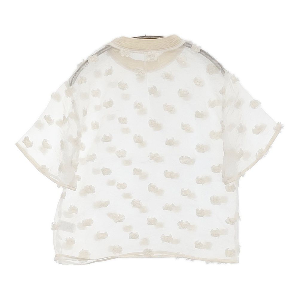 qiri 氷dot jacquardブラウス 定価19800円 63-01-BL-017-25-1 ブラウス シャツ 25 SS キナリ レディース キリ 5-0902 S