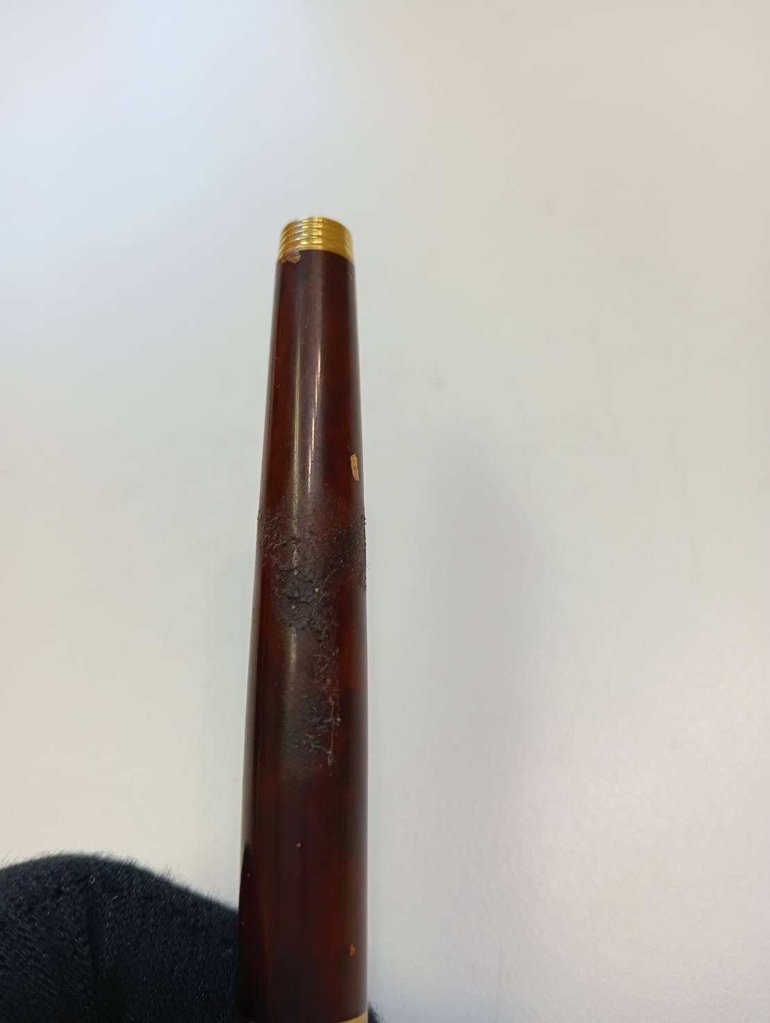 中古品】Parker パーカー 万年筆 ペン先 14K 585 ブラウン マーブル 名