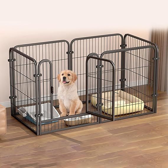 【在庫処分】ペットサークル 犬 ケージ サークル フェンス 6枚組 高さ60cm スチール製 ペット 猫 うさぎ 小型犬 中型犬 ペット用品 折り畳み式 組立簡単 室内室外兼用 ブラック
