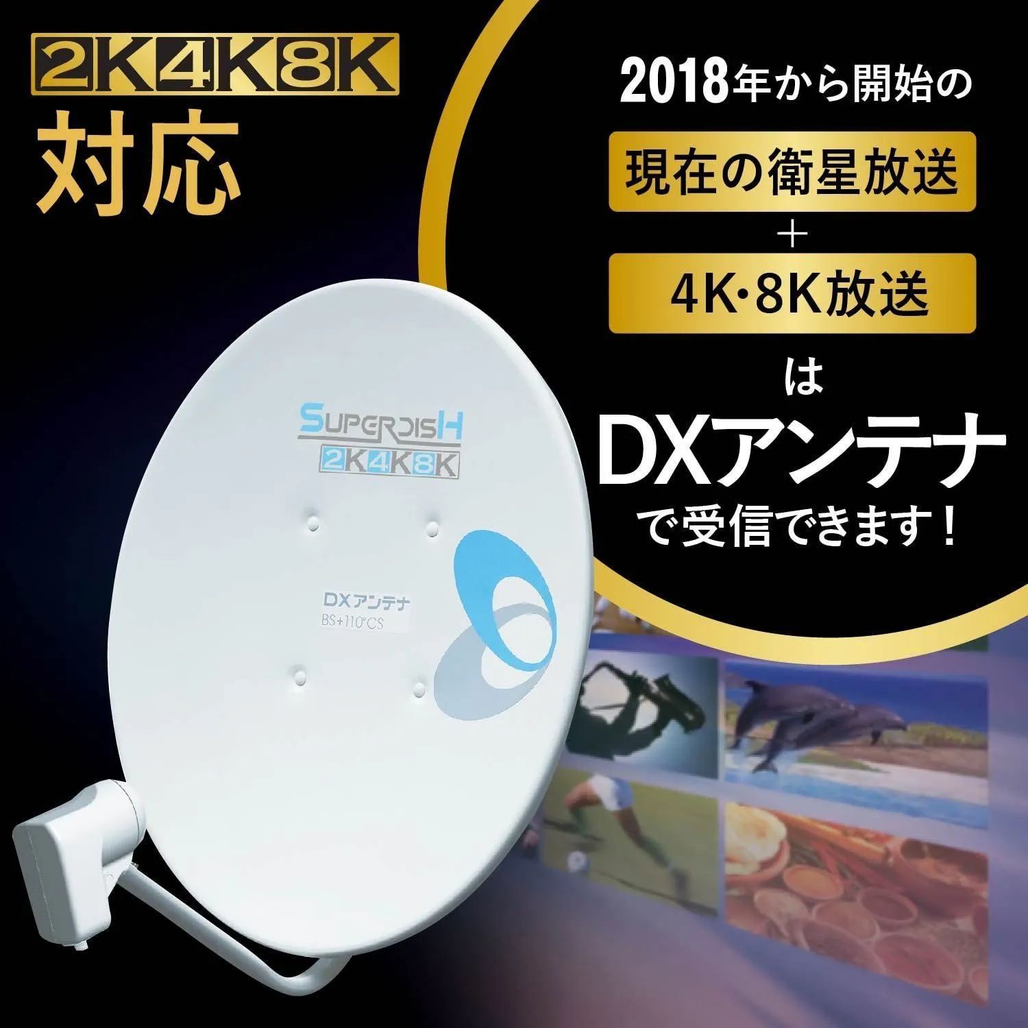 DXアンテナ BSアンテナ 2K 4K 8K 対応 45cm形 BS 110°CS アンテナセット 同軸ケーブル 取り付け金具 BC453SK
