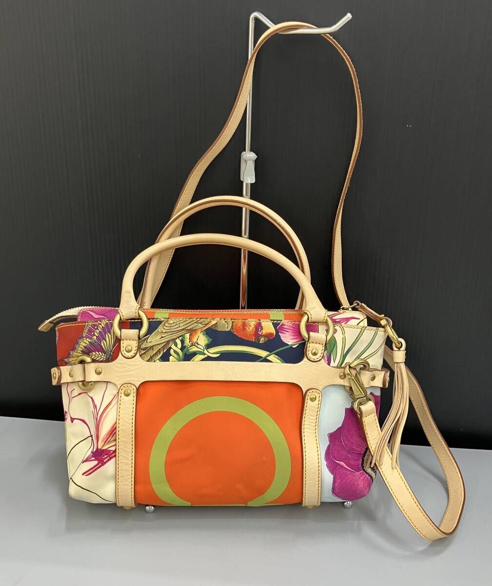Salvatore Ferragamo サルヴァトーレ フェラガモ AF-21 6409 2WAY ハンドバッグ ショルダーバッグ 花鳥 蝶々 豹 ガンチーニ柄