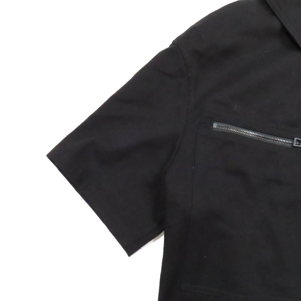 安全性 22AW Christian Dior クリスチャンディオール ジップアップ 半袖 シャツ ジャケット ブルゾン DIOR VIBE 40 黒 ブラック レディース 古着