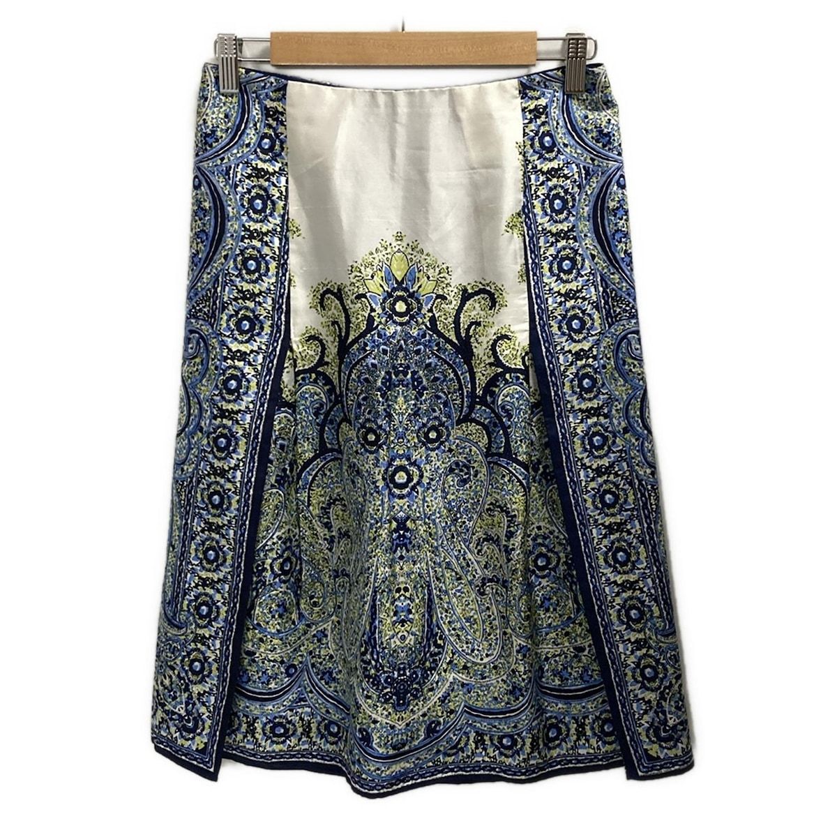 ETRO エトロ スカート サイズ38 S レディース - ネイビー×アイボリー×マルチ ひざ丈|ペイズリー柄