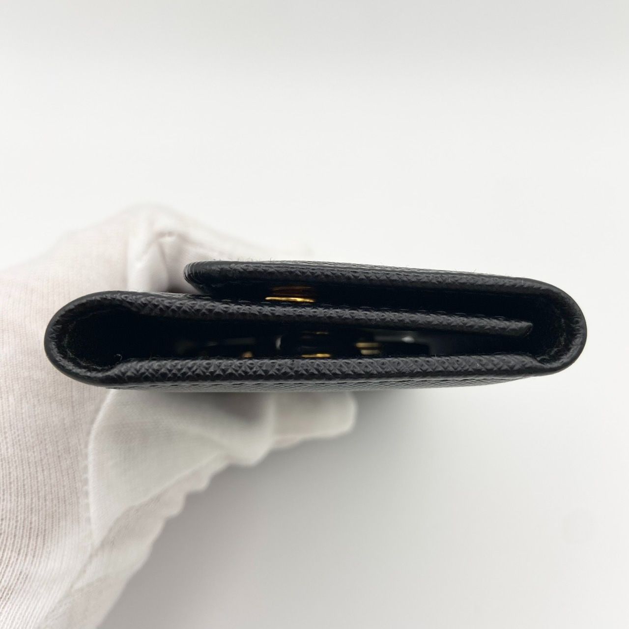 PRADA プラダ キーケース サフィアーノレザー キーリング 4連　ブラック pradakeycase.jpg