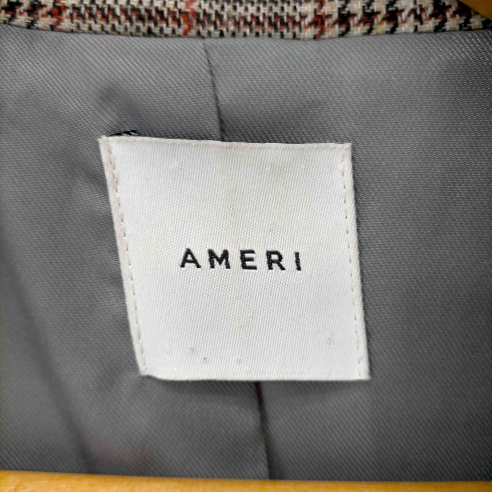 アメリ AMERI 18AW FUR LINE GLEN CHECK COAT レディース 表記無