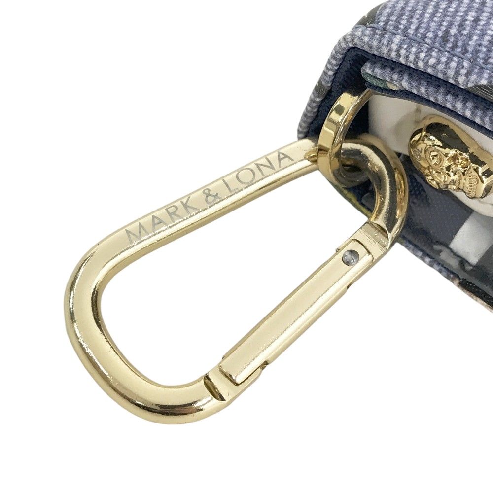 MARK&LONA マークアンドロナ 15周年 ボールポーチ 総柄 ブルー系