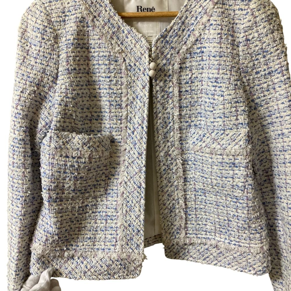 美品 Rene ルネ ミックスツイード ノーカラージャケット スカート