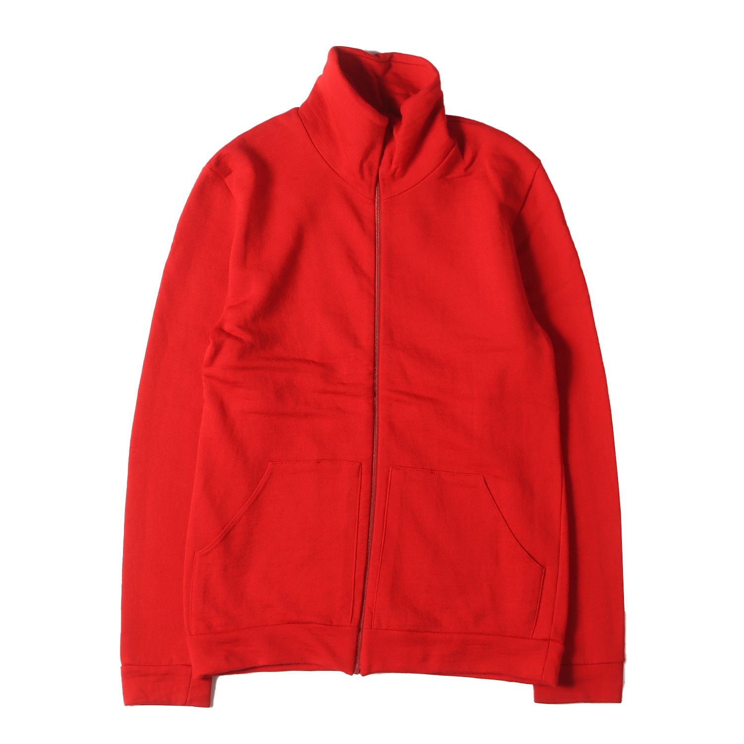 A.P.C. スウェット サイズ:1 イーストバイウエスト期 ハイネック ジップ ウール スウェット ドライバーズ ニット レッド フランス製 トップス 【メンズ】