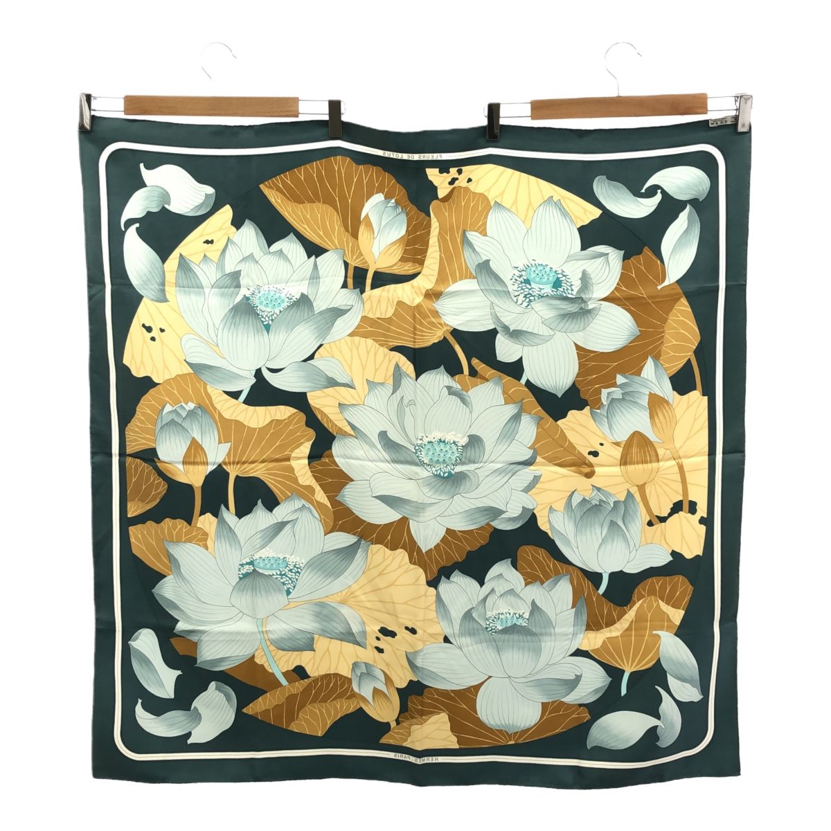 HERMES エルメス カレ90 FLEURS DE LOTUS 蓮の花 シルク