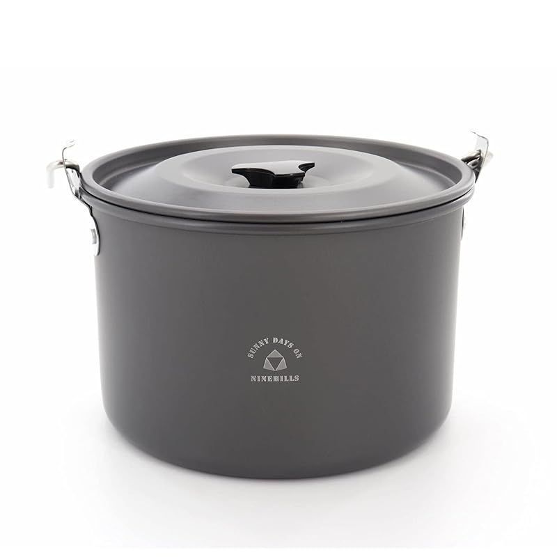 NINEHILLS クッカー 吊り下げ鍋 鍋 深型 調理道具 調理器具 アウトドア料理 アウトドア用 防災 大容量 大鍋 キャンプ バーベキュー 屋外 アルミ アルマイト 0