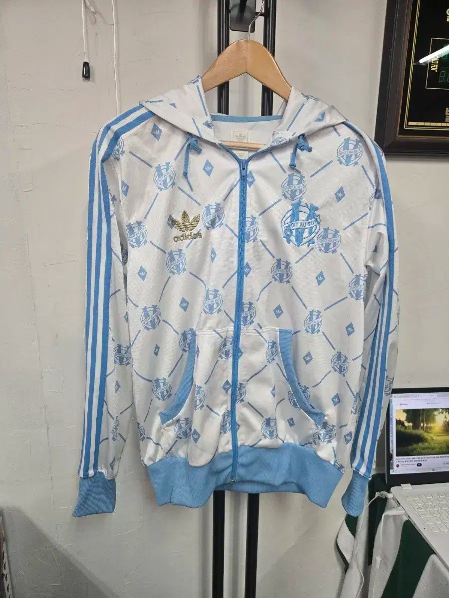 adidas アディダス マルセイユ オリンピック フード ジャージ 白