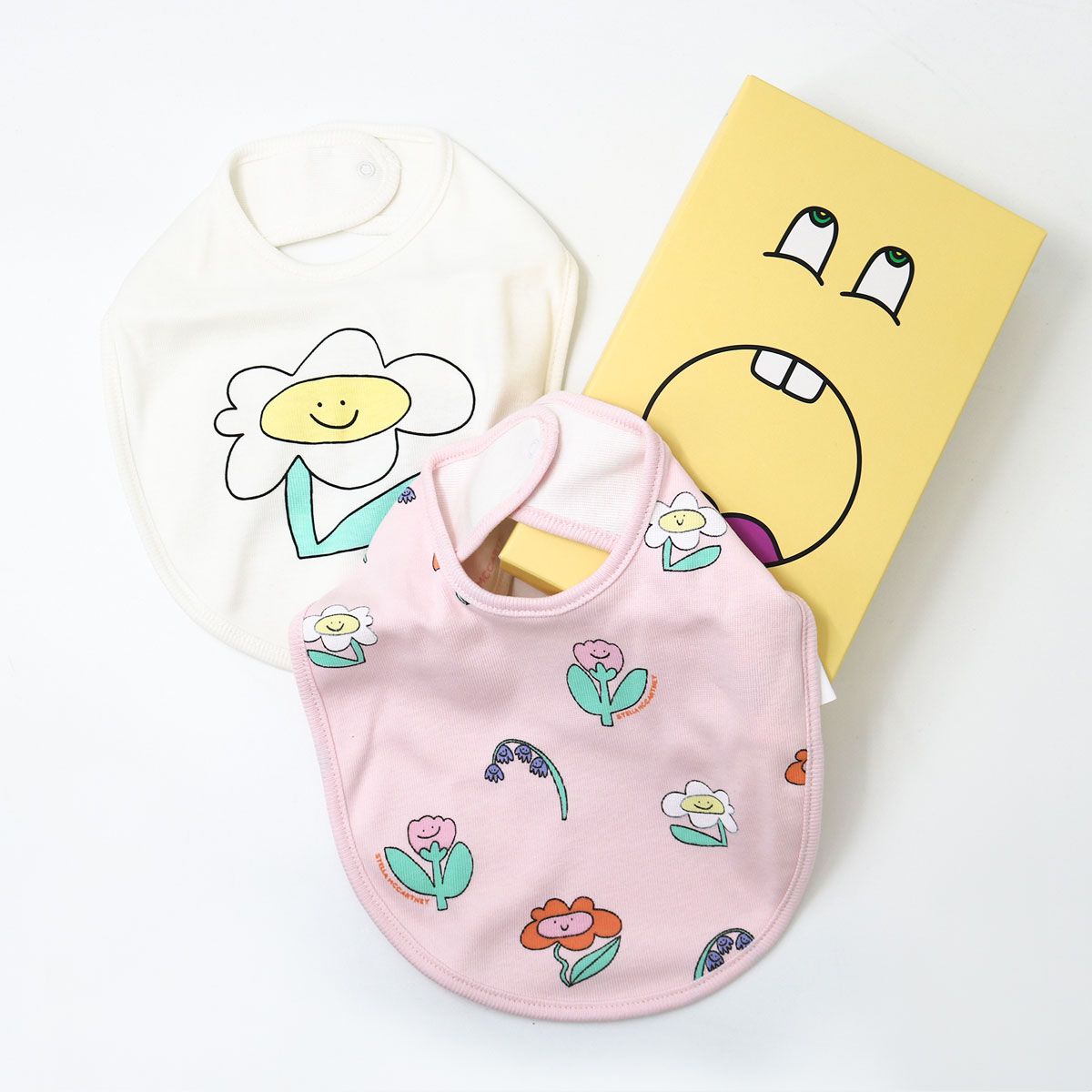 STELLA McCARTNEY KIDS ステラマッカートニー キッズ ベビー スタイ TWB020 Z2772 2枚セット よだれかけ 子供 ガールズ ボーイズ ギフトセット コットン 刺繍 出産祝い プレゼント ブランド