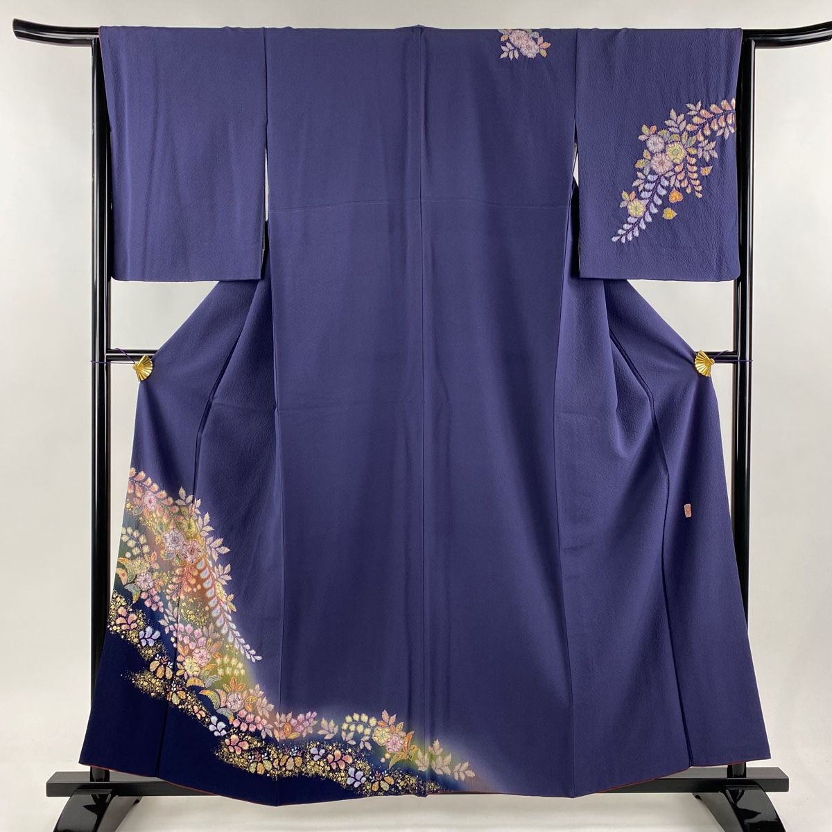 付下げ 身丈157.5cm 裄丈64cm M 袷 翠山工房 落款 辻が花 金彩 付下げ 身丈157.5cm 裄丈64cm M 袷 翠山工房 落款 辻が花 金彩