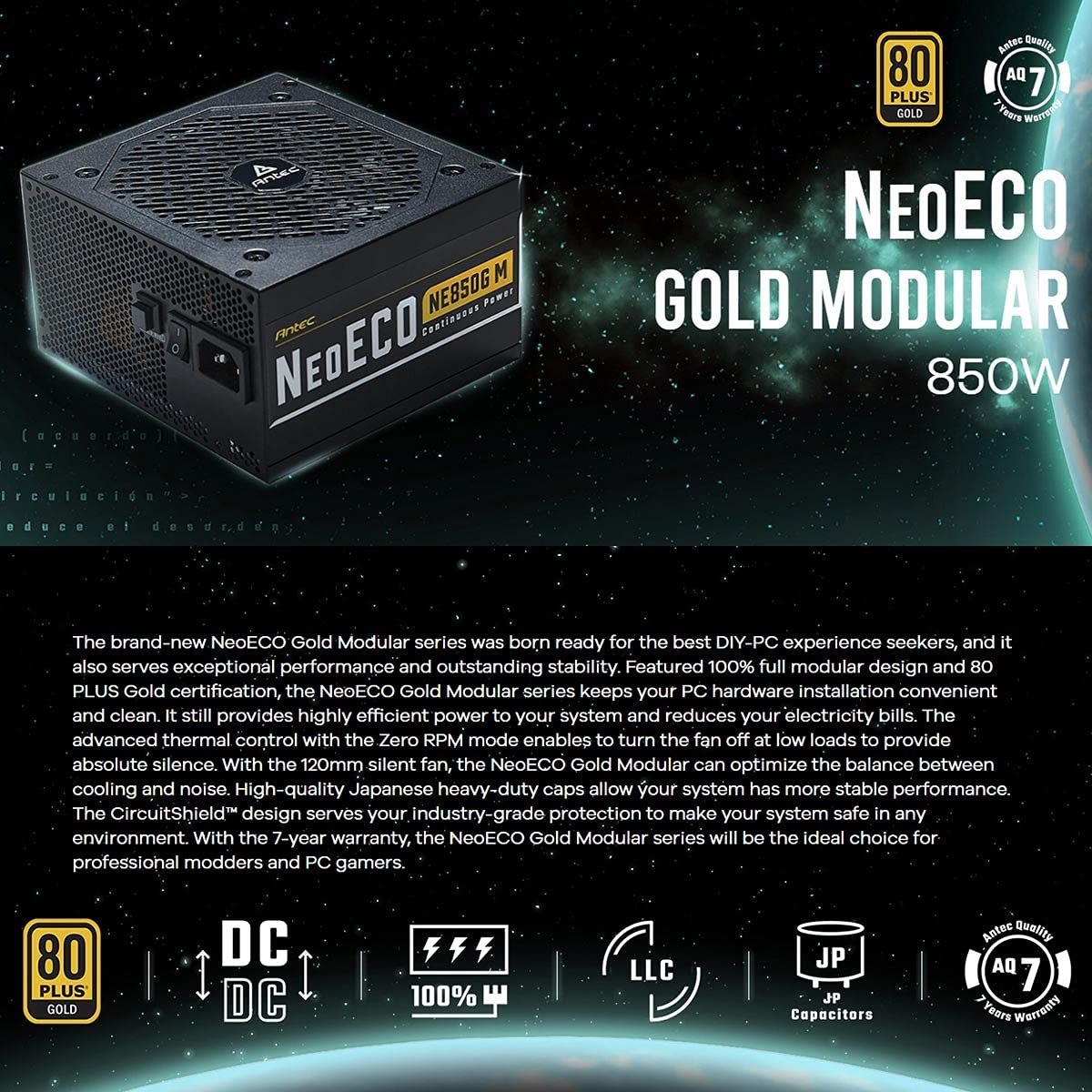 在庫セール Antec 80PLUS G 認証取得 高効率高耐久フルモジュラー電源ユニット NE850G M ブラック 出力850W